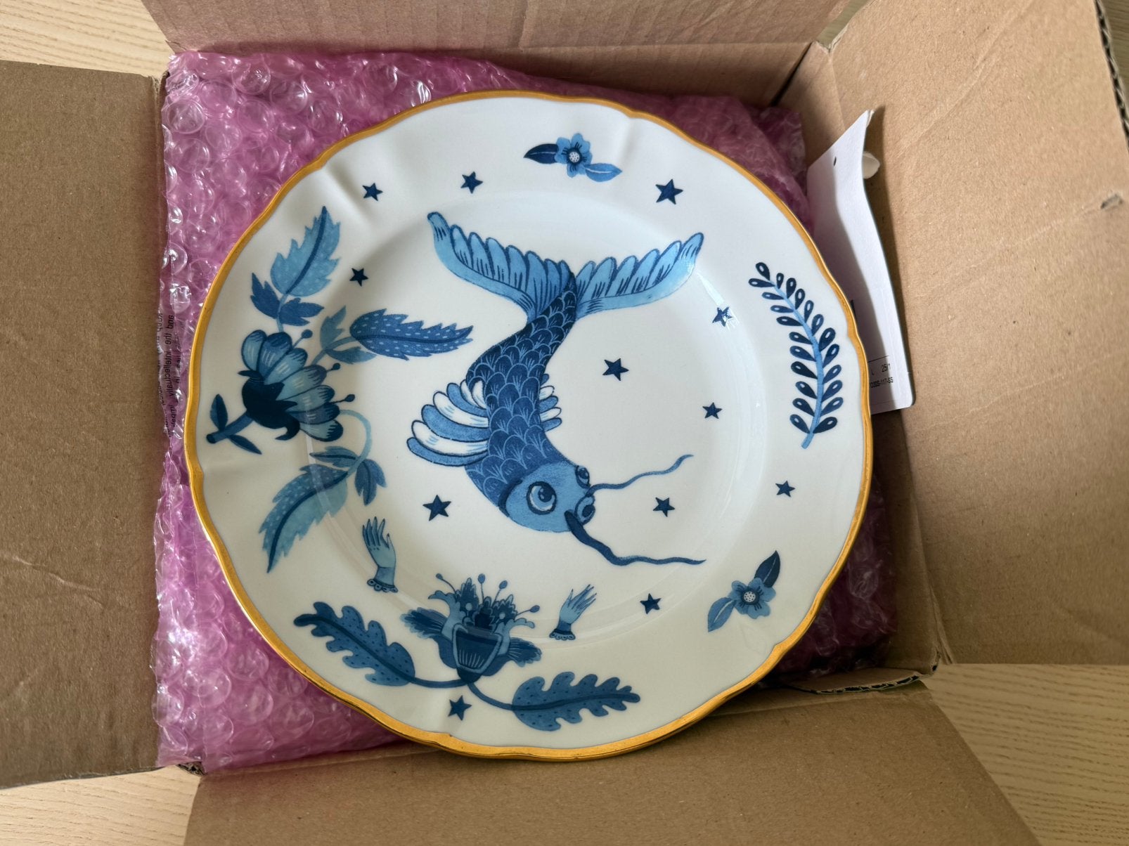 Bitossi Home Pesce Blu fruitborden – set van 4 nieuw, Ophalen