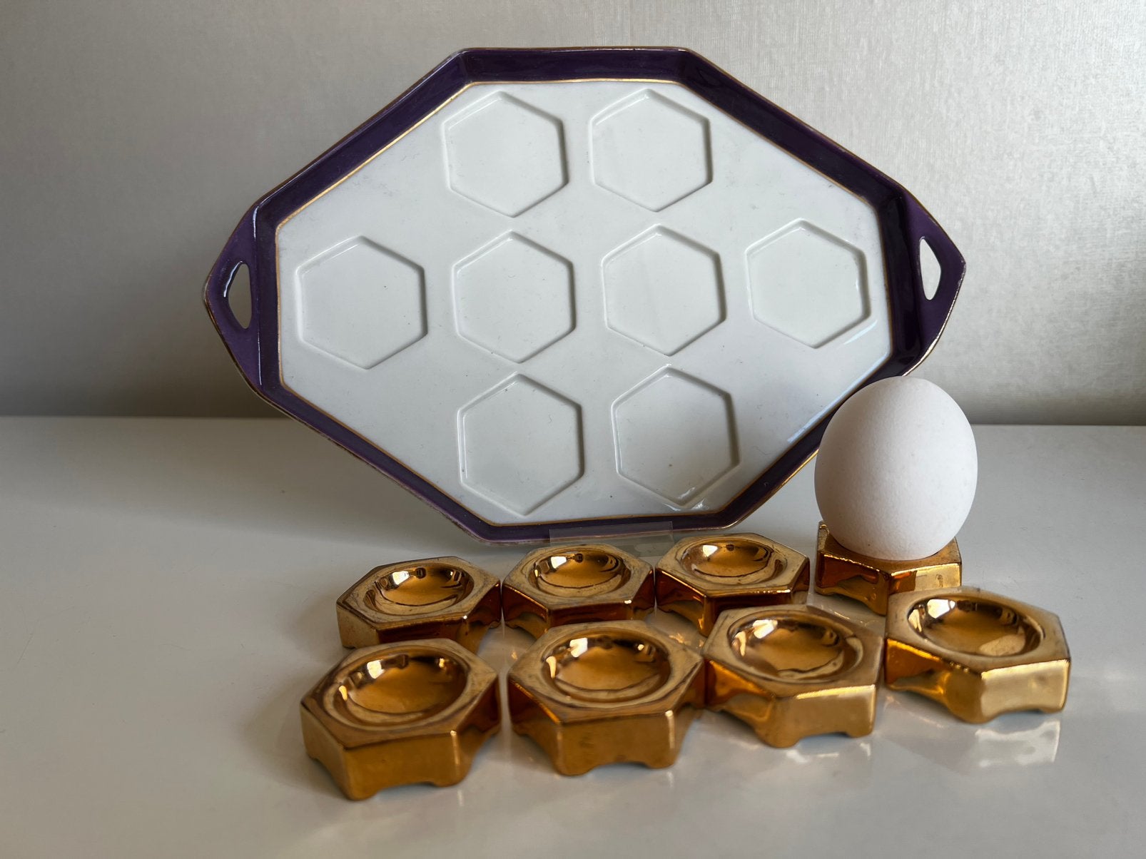 Arabia Grönqvist Gouden Eierdopjes + Schaal design Wille &Co, Ophalen of Verzenden