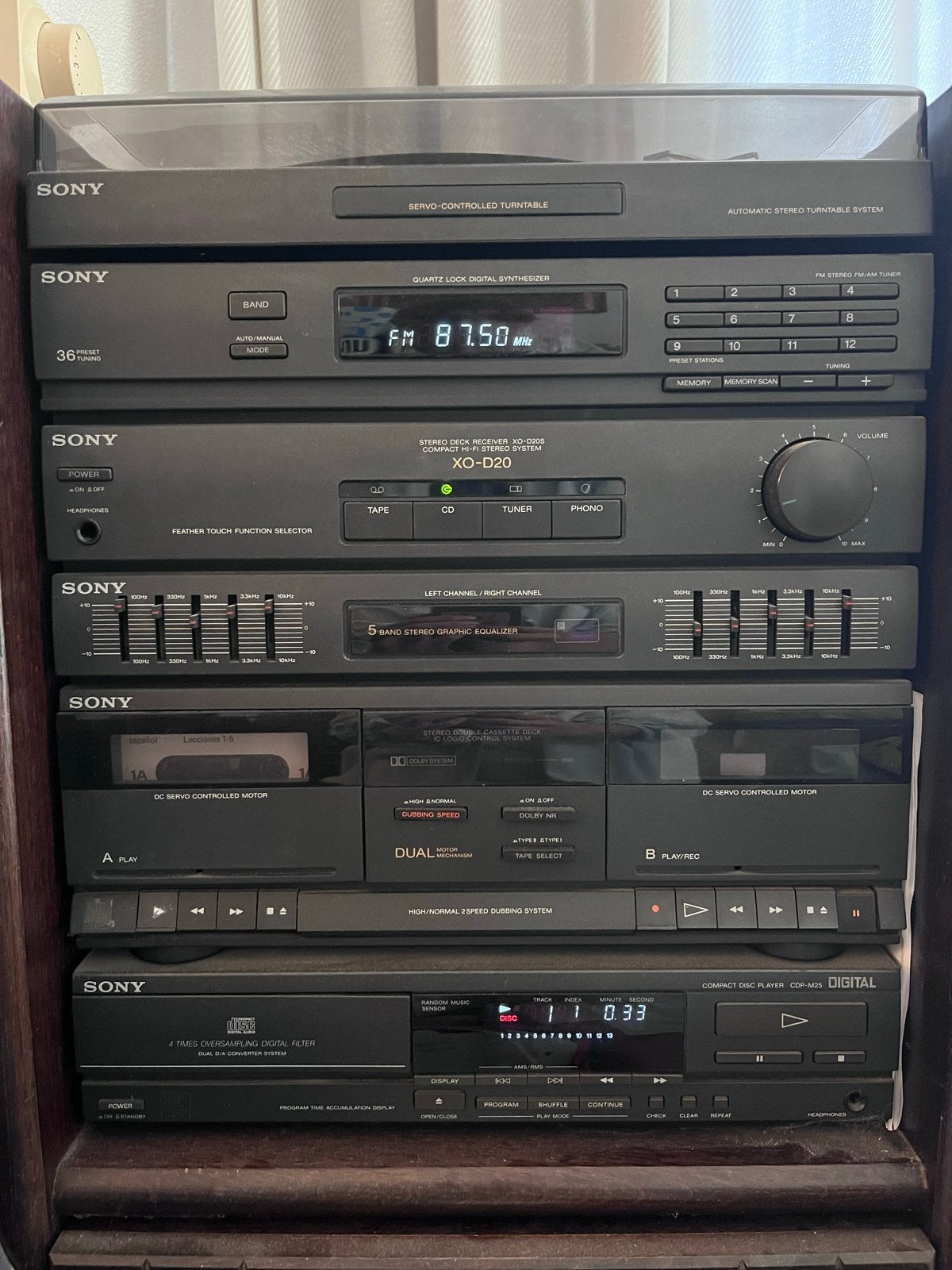SONY SS-A20 mini hifi set - alleen defecte cassette, Ophalen, Gebruikt, Sony, Minder dan 60 watt