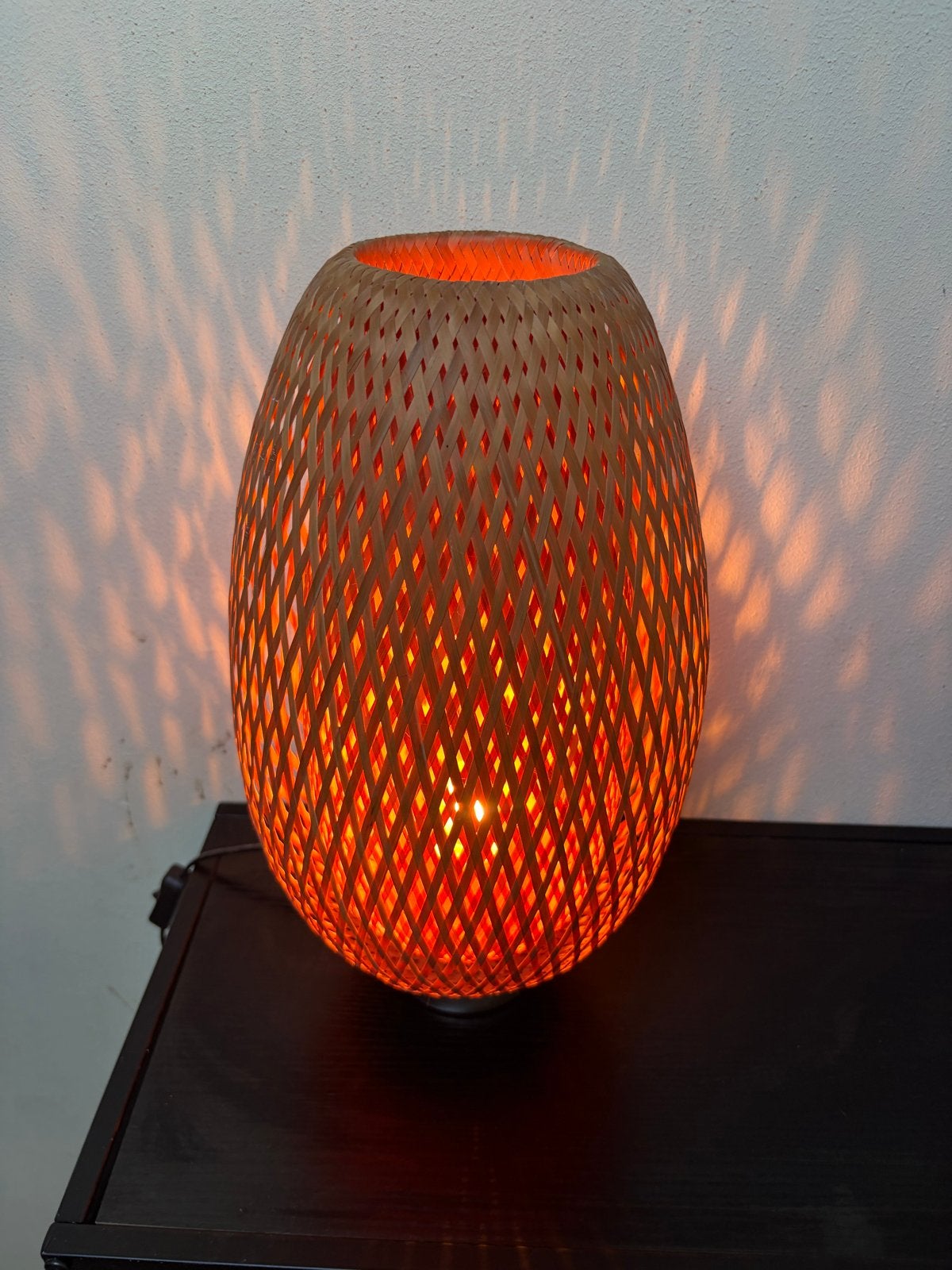 IKEA Bamboe Tafellamp - Sfeervolle Verlichting, Beige, Scandinavisch, Ophalen of Verzenden, IKEA
