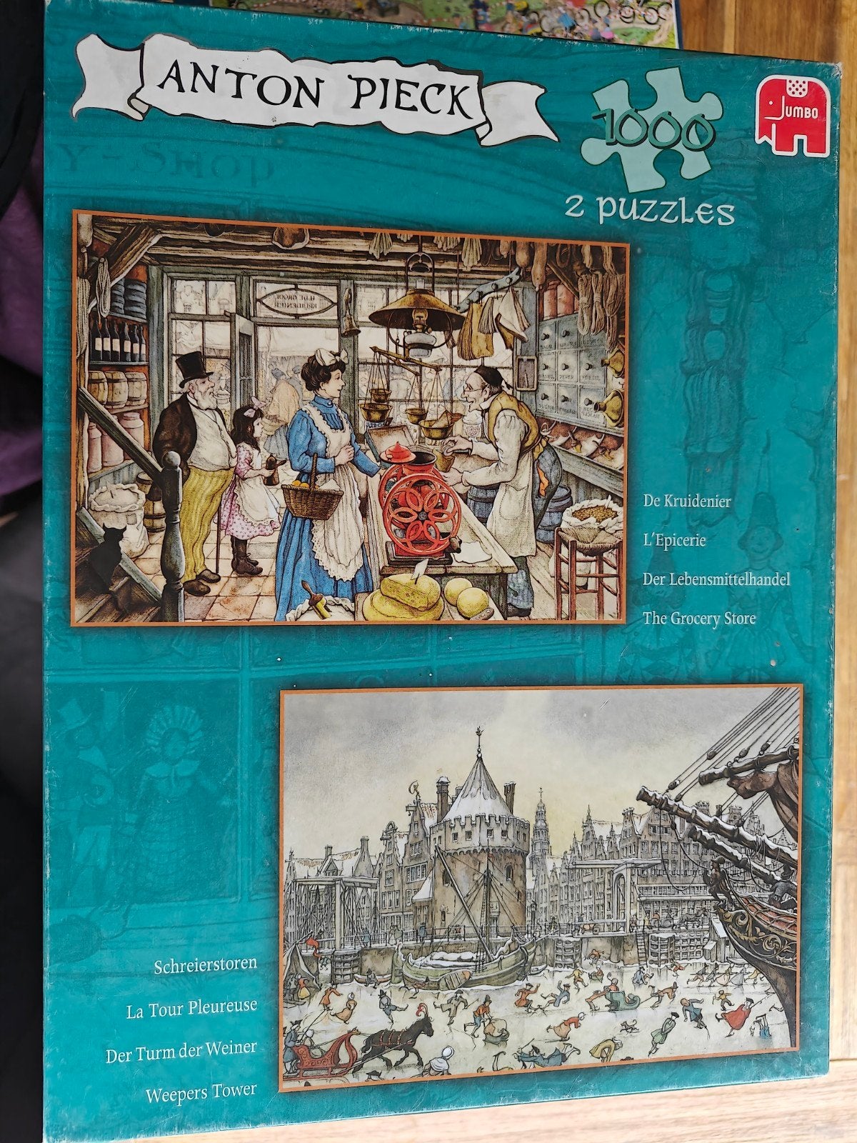 Anton Pieck Puzzels - 2x 1000 stukjes Jumbo, Ophalen, 500 t/m 1500 stukjes, Zo goed als nieuw, Legpuzzel