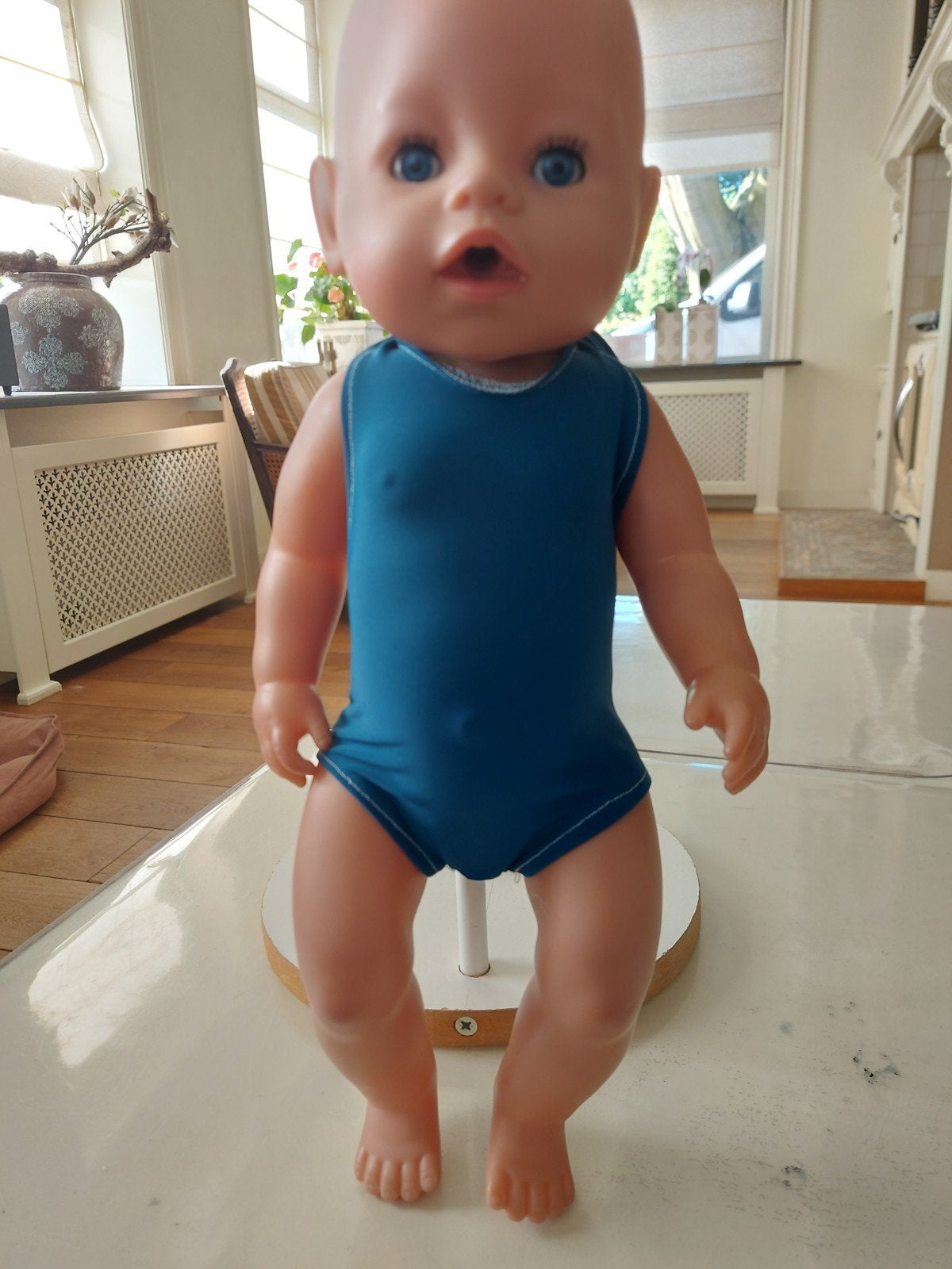 Mooie blauwe badpak baby born, Ophalen of Verzenden, Nieuw, Babypop