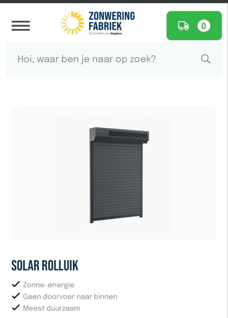 Nieuw Solar Rolluik - Verkeerd Opgemeten, Ophalen, Minder dan 100 cm, Zo goed als nieuw, Grijs