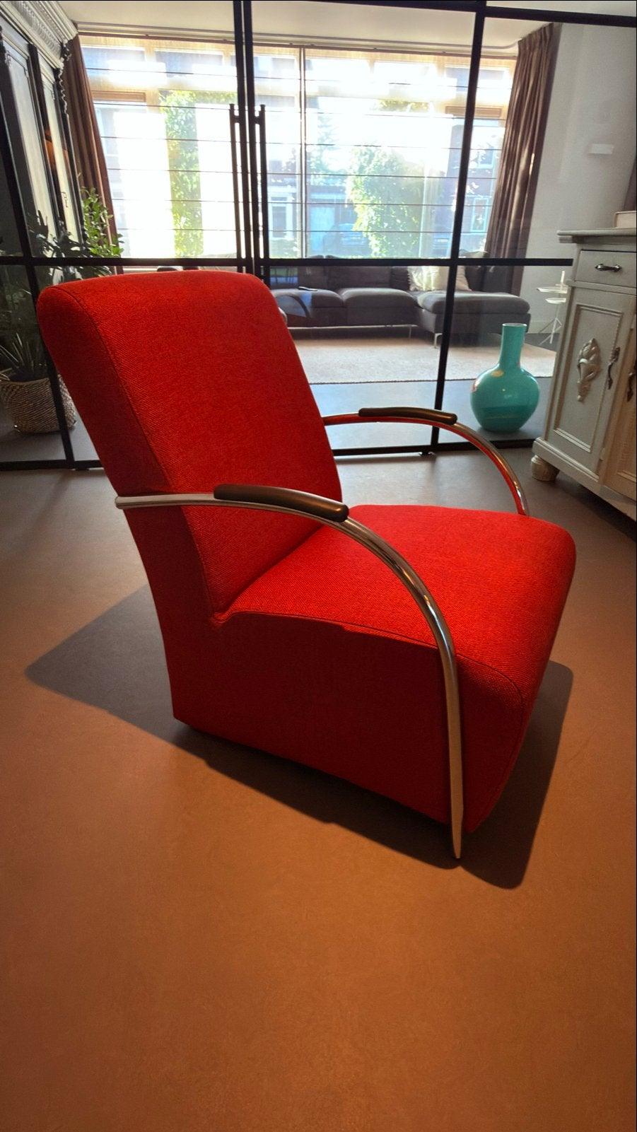 GRATIS! Woood Halifax Fauteuil Rood - Comfortabel & Stijlvol, Ophalen, Zo goed als nieuw, Stof, 75 tot 100 cm