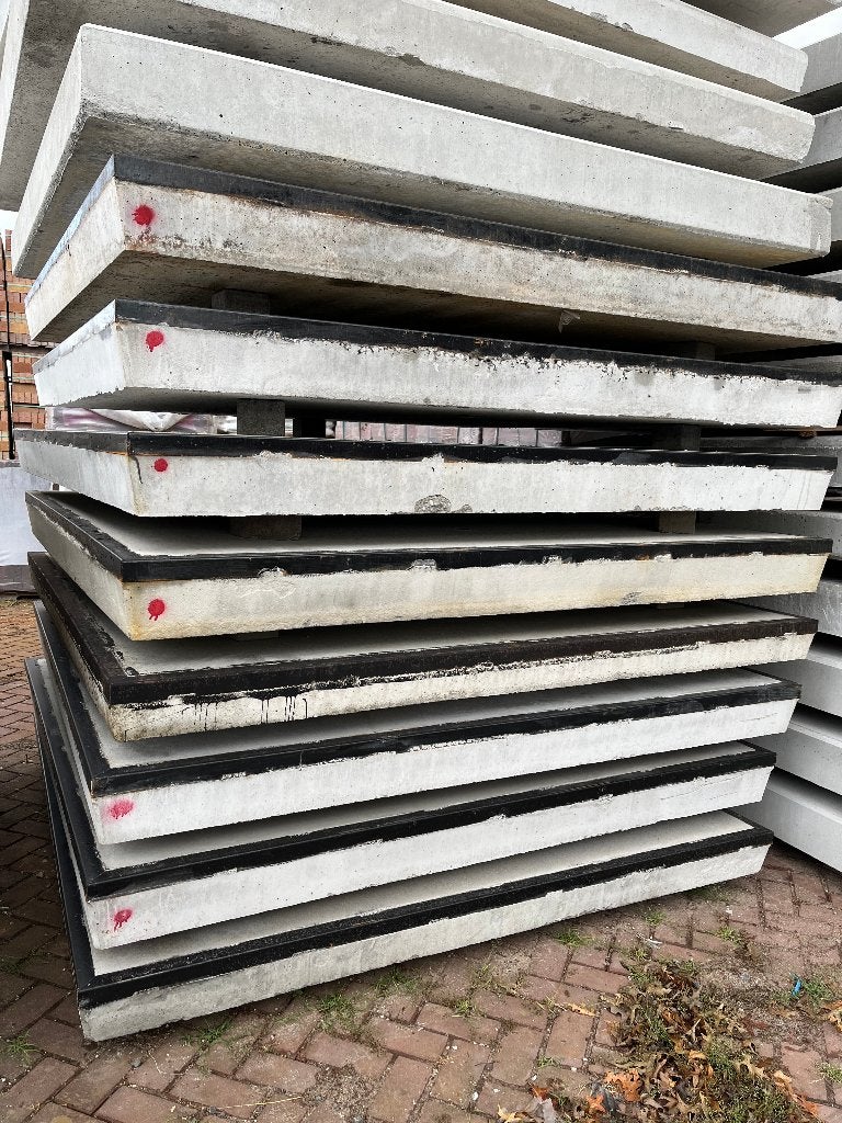 betonplaten 2x2 14 en 16 hoog met hoeklijn 2e keus, Ophalen of Verzenden, Nieuw, Beton, Terrastegels