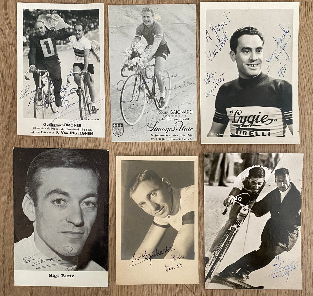 Wielrennen fotokaarten FERDI KUBLER -WK 1951 - 6x gesigneerd, Ophalen of Verzenden, Gebruikt, Overige typen