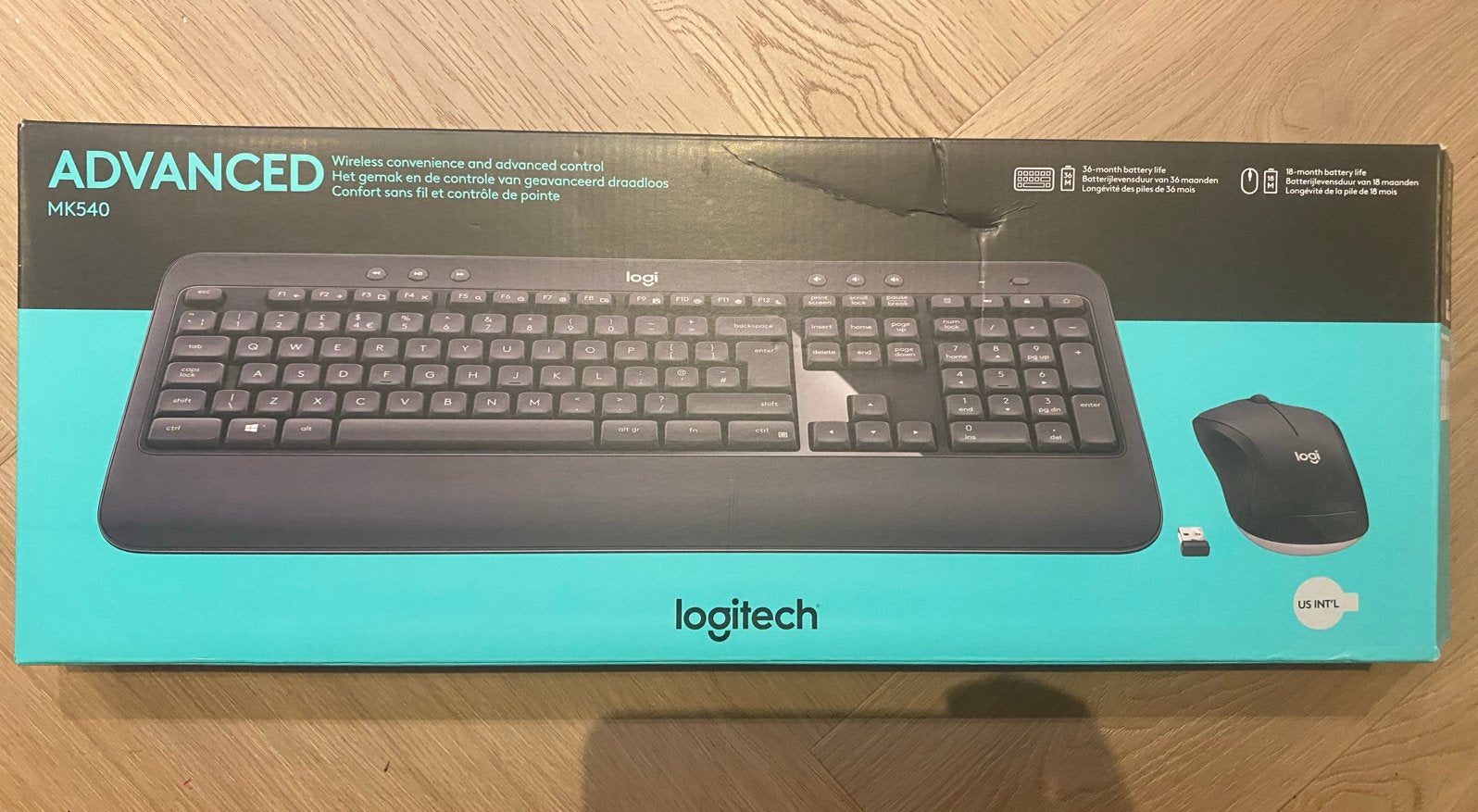 Logitech MK540 Advanced Draadloos Toetsenbord en Muis Set, Ophalen, Draadloze ontvanger, Nieuw, Draadloos