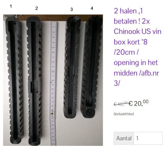 2 x chinook "8 vinbox=20 euro, Watersport en Boten, Ophalen of Verzenden, Nieuw, Overige typen