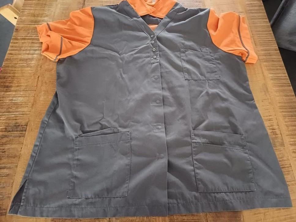 De Berkel Zorgpolo Maat 2XL - Grijs/Oranje, Kleding | Dames, De Berkel, Ophalen of Verzenden, Gedragen