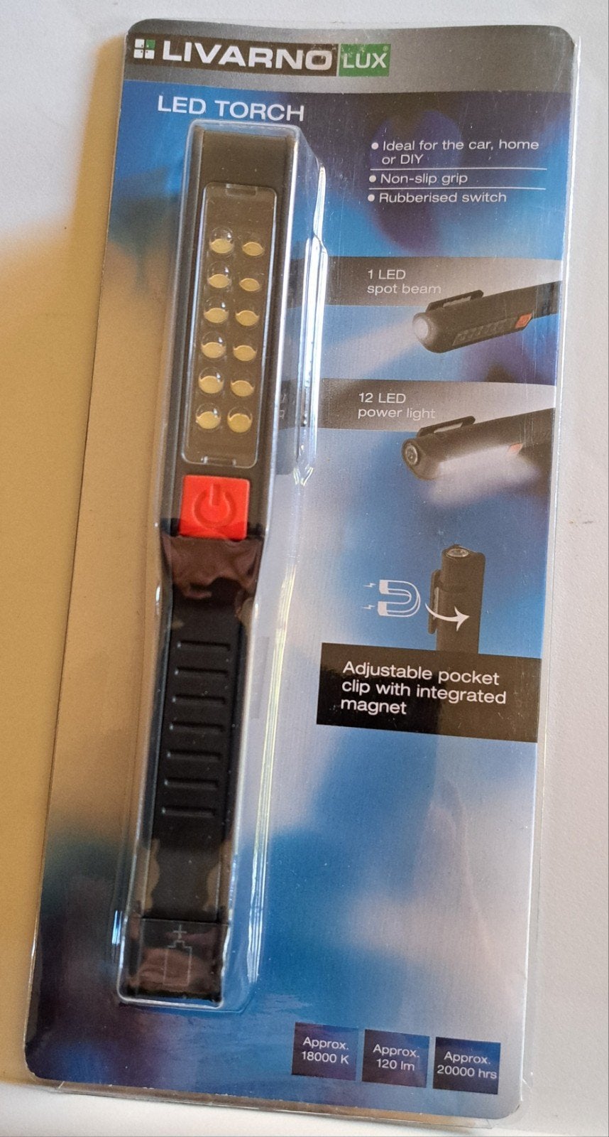 LIVARNO LUX LED Zaklamp / Werklicht - Batterijgevoed, Caravans en Kamperen, Ophalen, Zo goed als nieuw, Batterij