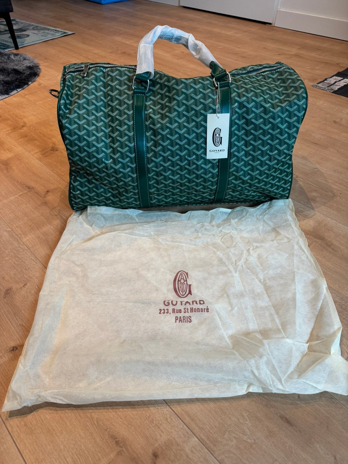 Goyard Duffle Bag, Ophalen, 30 cm of meer, Groen, Nieuw