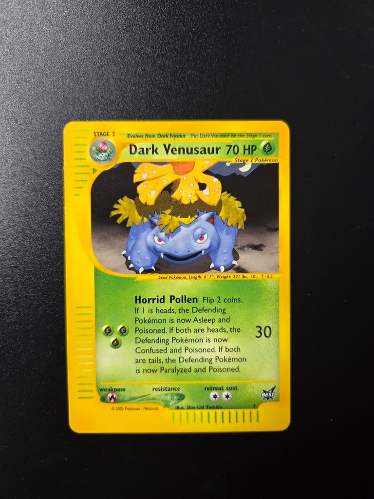 Dark venusaur 7 Best Pokemon Promo, Hobby en Vrije tijd, Verzamelkaartspellen | Pokémon, Ophalen of Verzenden, Zo goed als nieuw