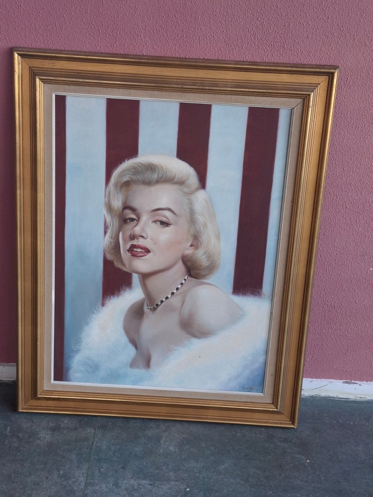 Guibin Zhu Marilyn Monroe Portret Schilderij - Gesigneerd, Antiek en Kunst, Ophalen of Verzenden, Handgeschilderd, Olieverf, Portret