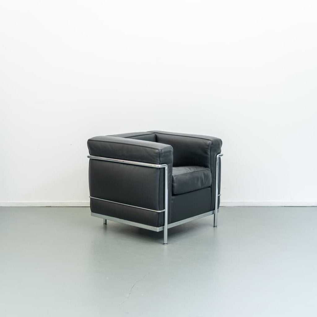 Cassina LC2 Fauteuil Zwart Leer, Niet ingevuld, Zo goed als nieuw, Niet ingevuld, Niet ingevuld