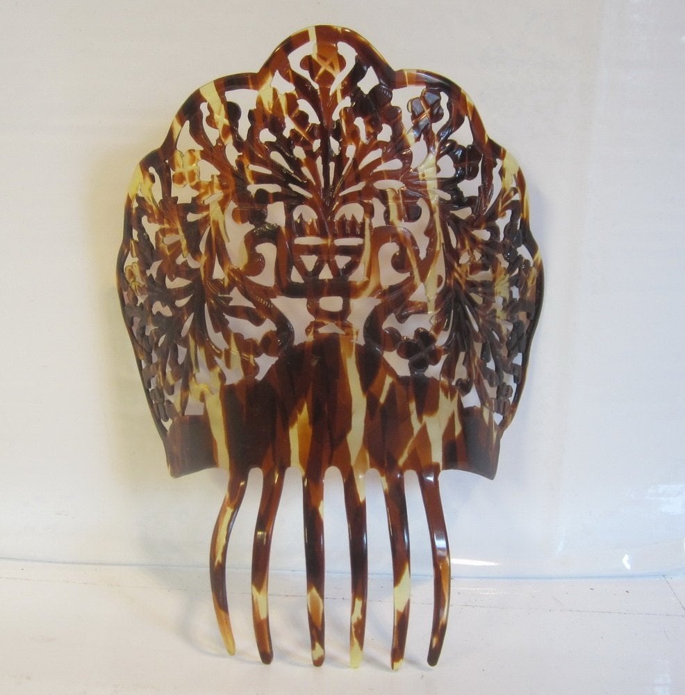 Vintage haarkam, mantella kam, celluloid nr5, Antiek en Kunst, Verzenden
