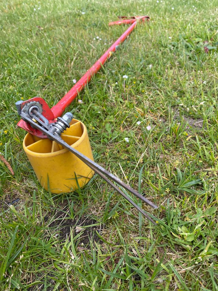 Vintage Wolf Gerate grasschaar met steel, Ophalen of Verzenden, Gebruikt