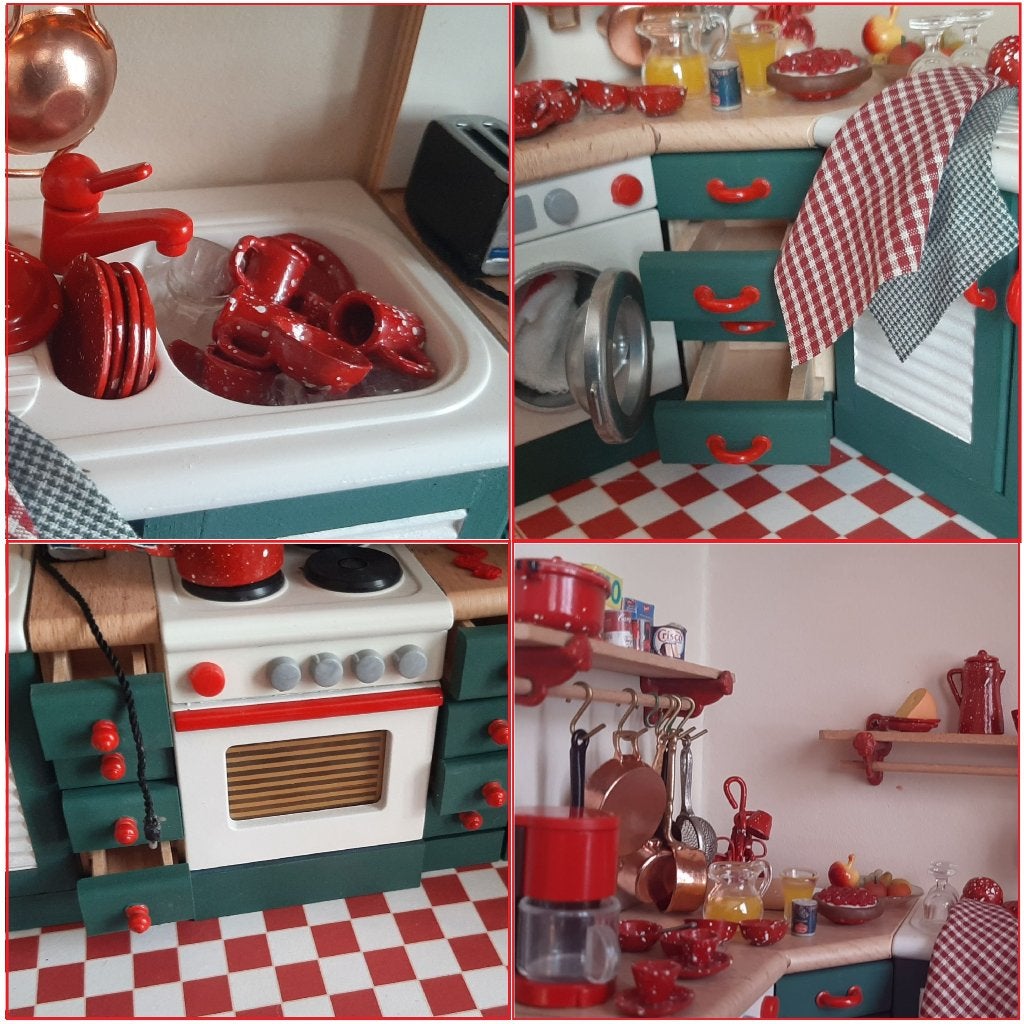 BODO HENNIG MINIATUREN KEUKEN SET VINTAGE LOS PER ITEM DEALS, Ophalen of Verzenden, Zo goed als nieuw, Poppenhuis