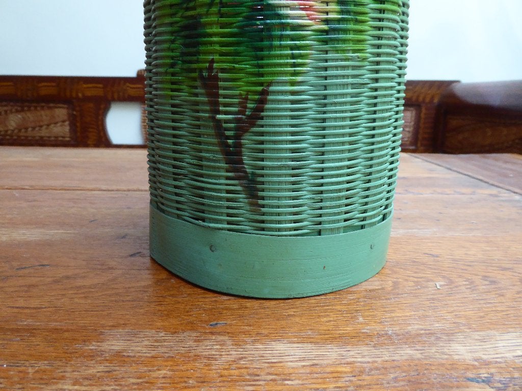 Vintage Chinese thermoskan met riet, Ophalen of Verzenden