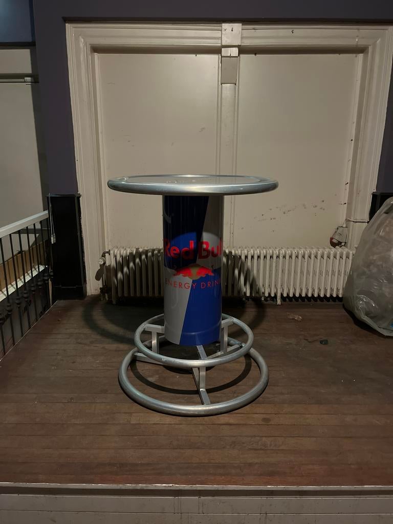 Red Bull statafel - 110cm hoog, 84cm diameter, Ophalen, Gebruikt