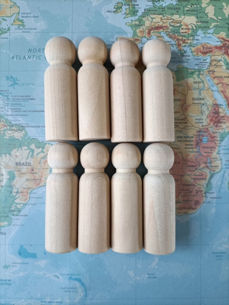 pegdolls / houten poppetjes NIEUW - 8 stuks, Ophalen of Verzenden, Nieuw, Hout