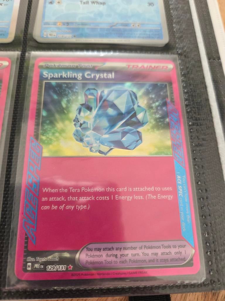 Pokemon sparkling Crystal 129/131 prismatic evolutions, Ophalen of Verzenden, Zo goed als nieuw, Losse kaart