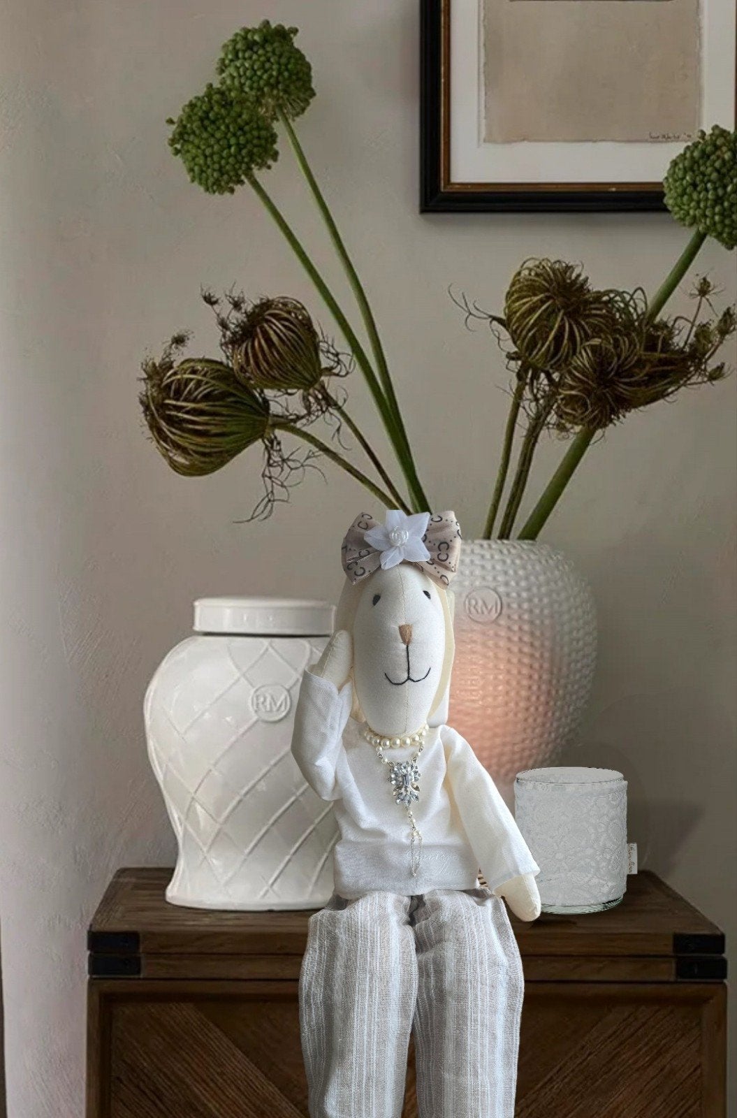 Rivièra maison bunny met ketting pearls, Ophalen of Verzenden, Zo goed als nieuw