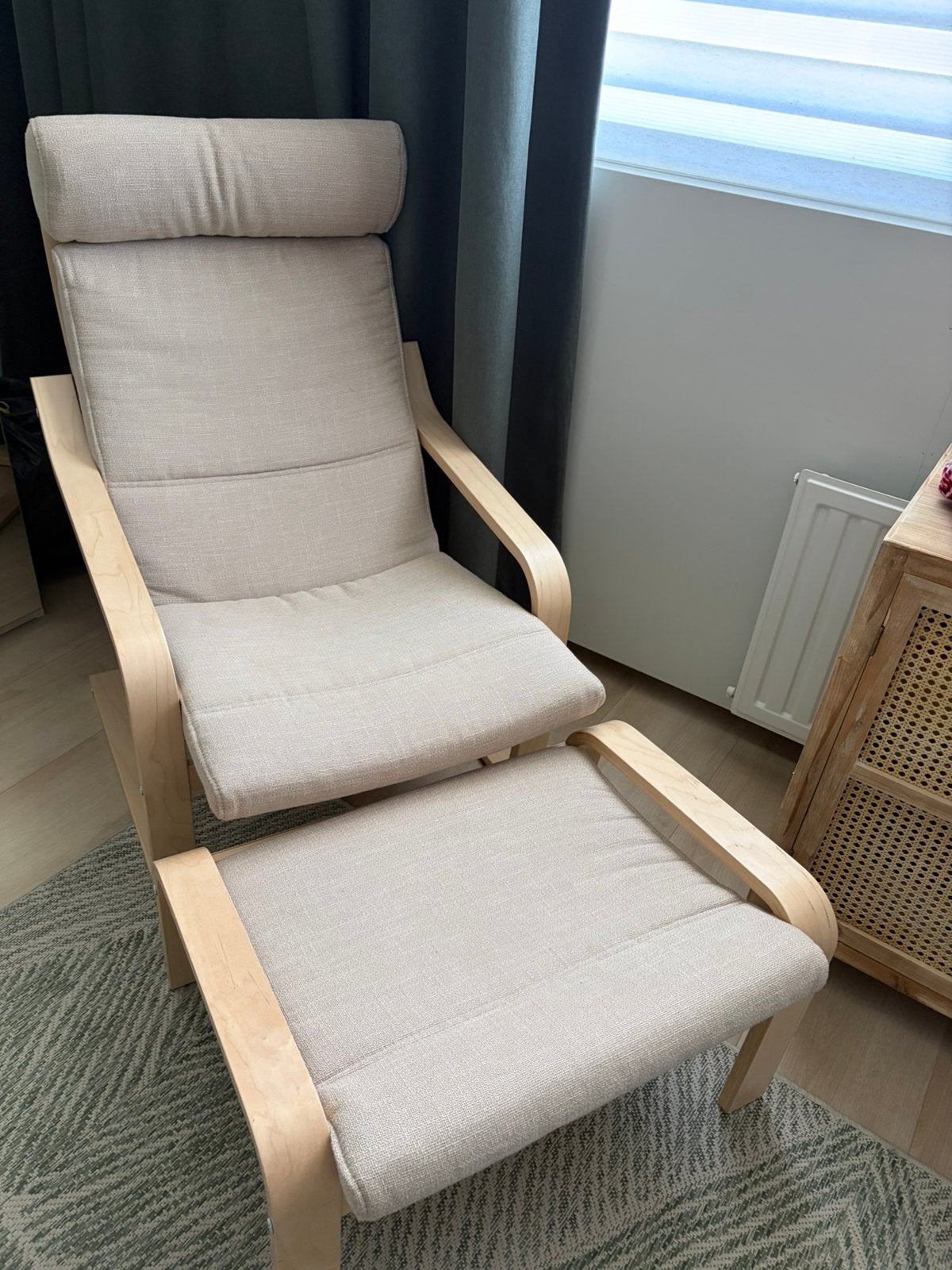IKEA Poang lounge stoel & voetenbank, Ophalen, Zo goed als nieuw, Eén