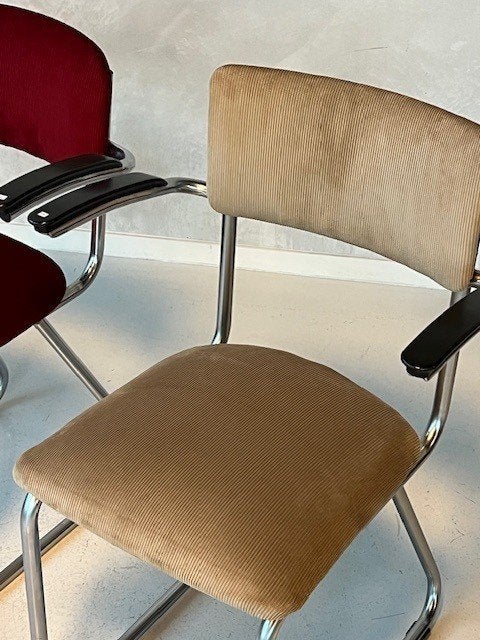 Vintage sledestoelen retro design eetkamerstoelen prijs p/st, Gebruikt, Overige kleuren, Drie, .