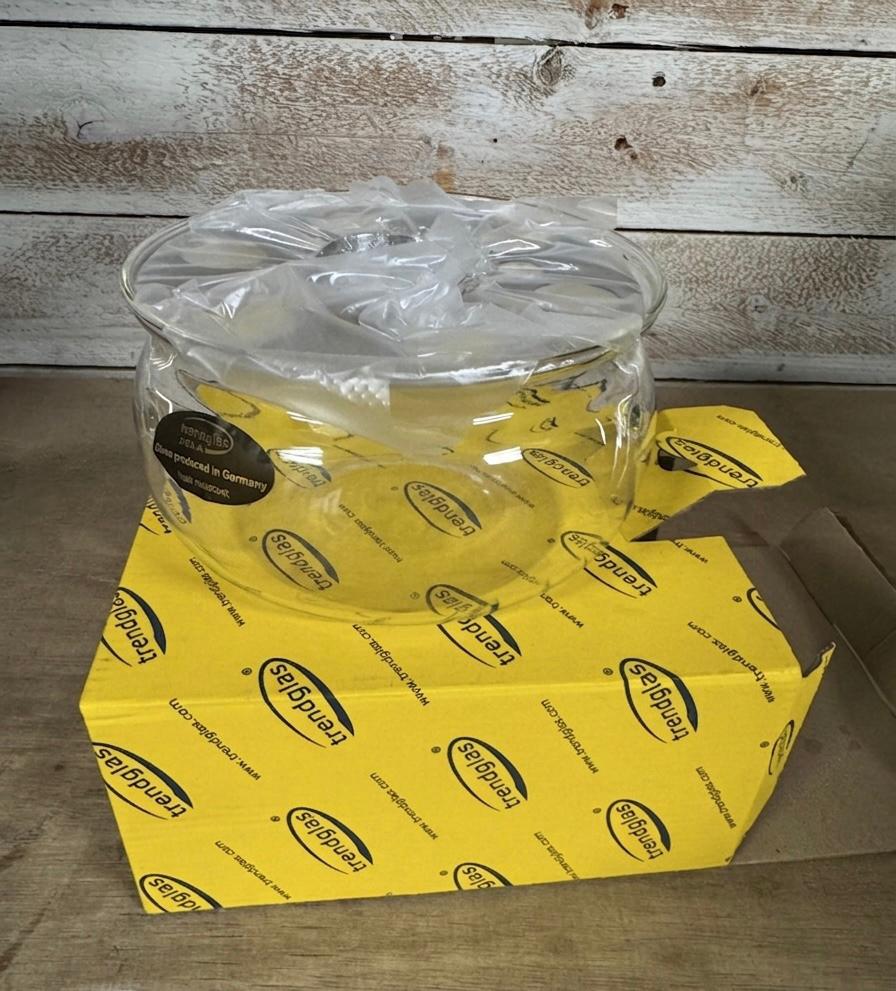 glazen theepot- Nieuw in Doos, Huis en Inrichting, Schaal, Rond, Nieuw, Ophalen of Verzenden