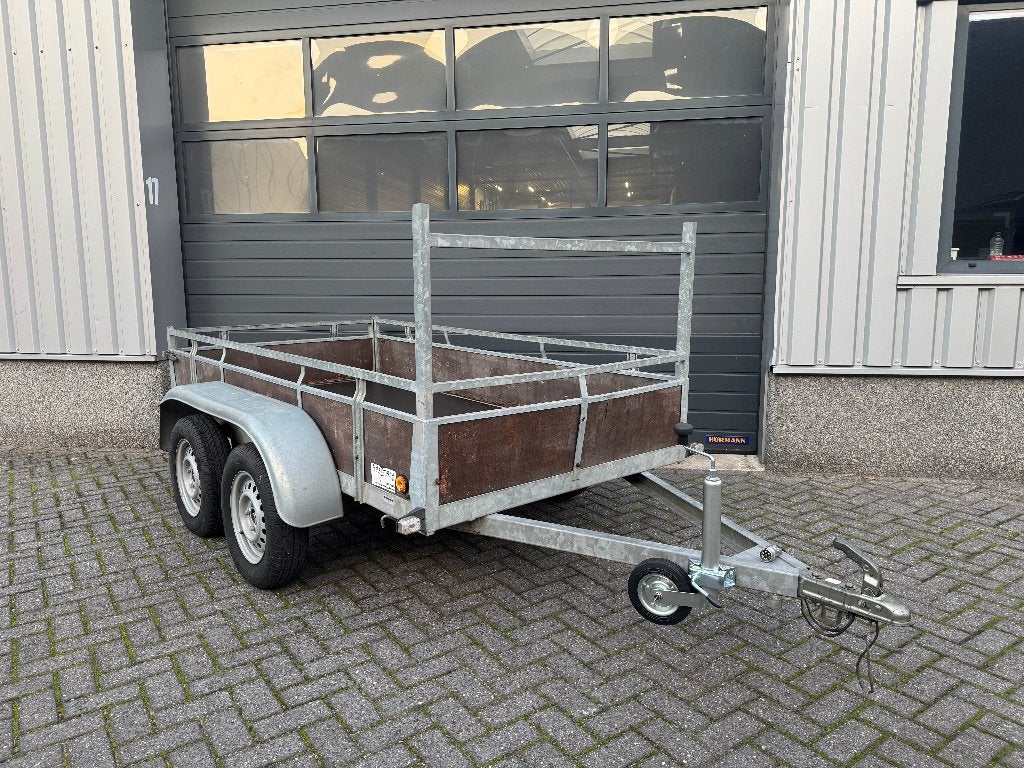 Aanhanger dubbelas 257 x 132 cm | Ongeremd 750 kg | Bakwagen, Ophalen, Gebruikt