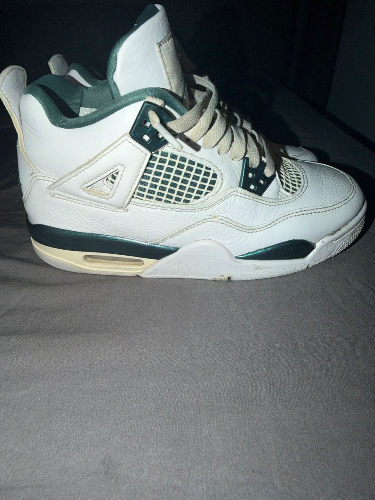 Jordan 4 Retro Pine Green (GS) - Gedragen maat 36, Kleding | Heren, Schoenen, Ophalen, Gedragen, Wit, Sneakers of Gympen