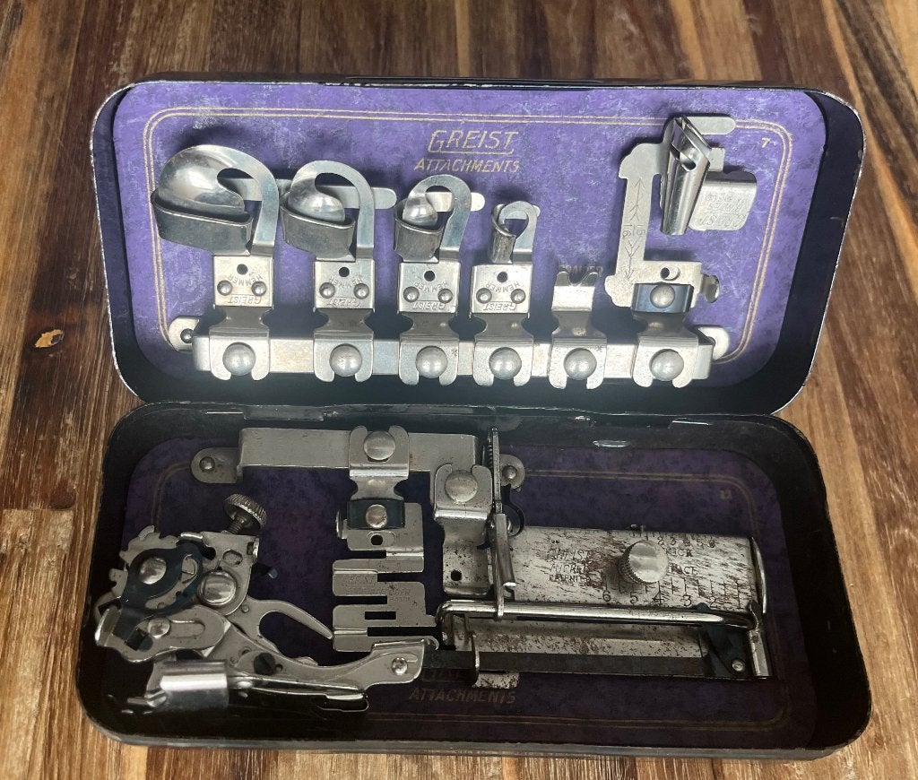 Vintage Greist attachments set “rotary”, Ophalen of Verzenden