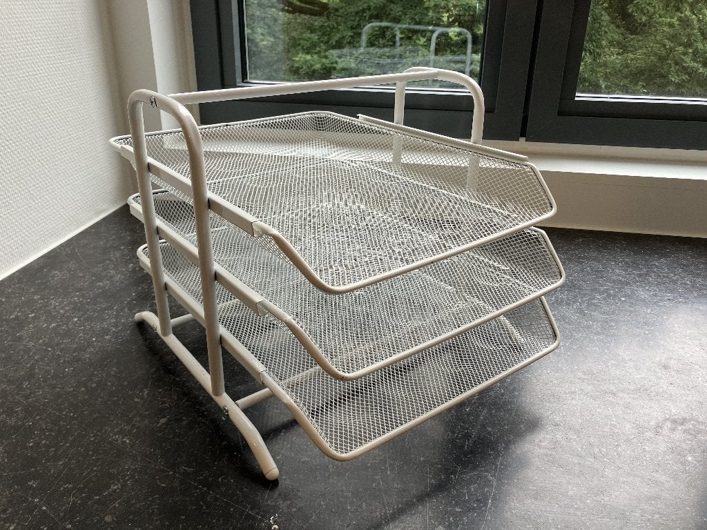 Brievenbak, 3 laags, metal, Ophalen, Zo goed als nieuw