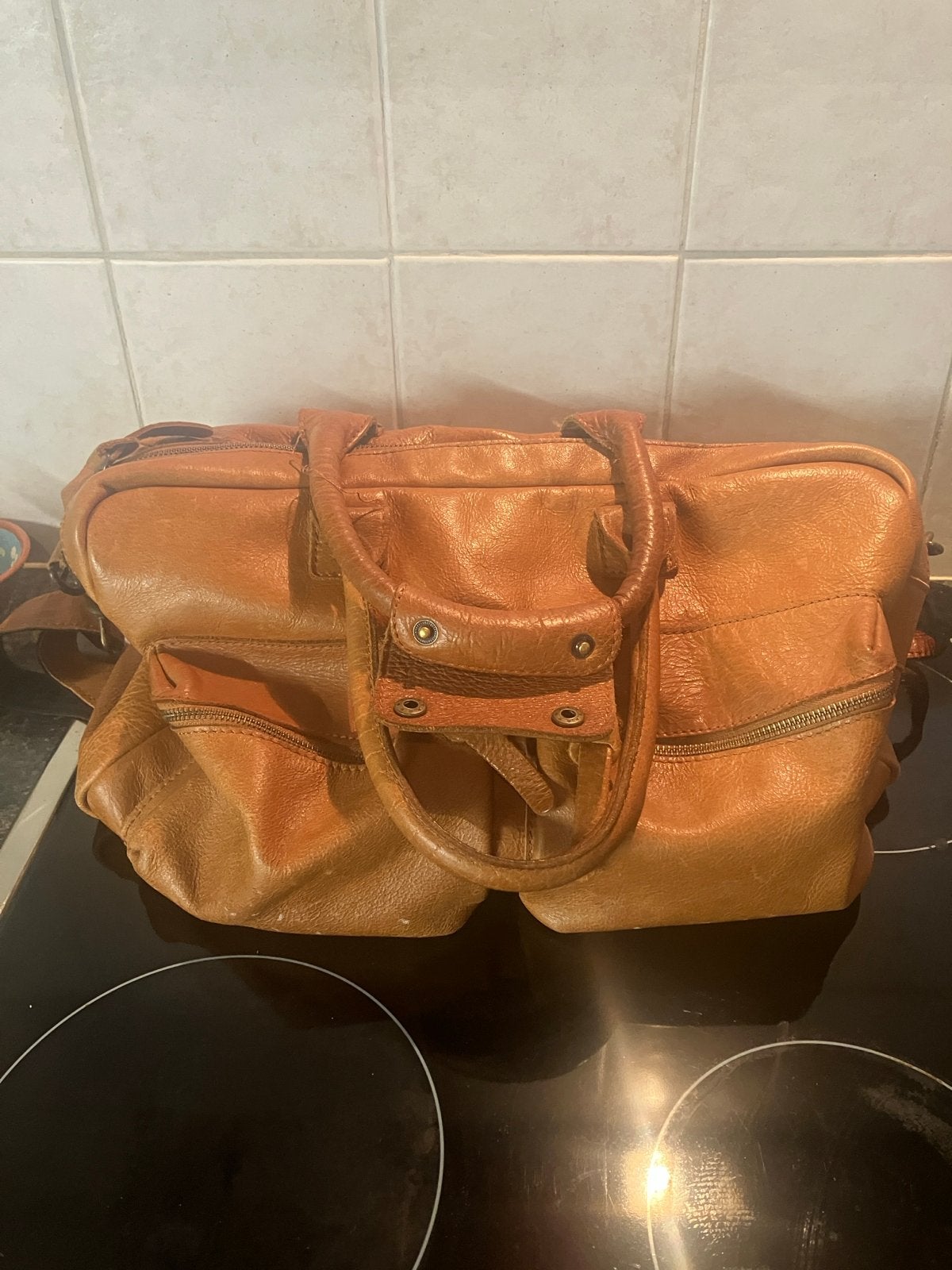 Cowboysbag Handtas/Schoudertas - Cognac Leer, Ophalen of Verzenden, Gebruikt, Bruin, Handtas