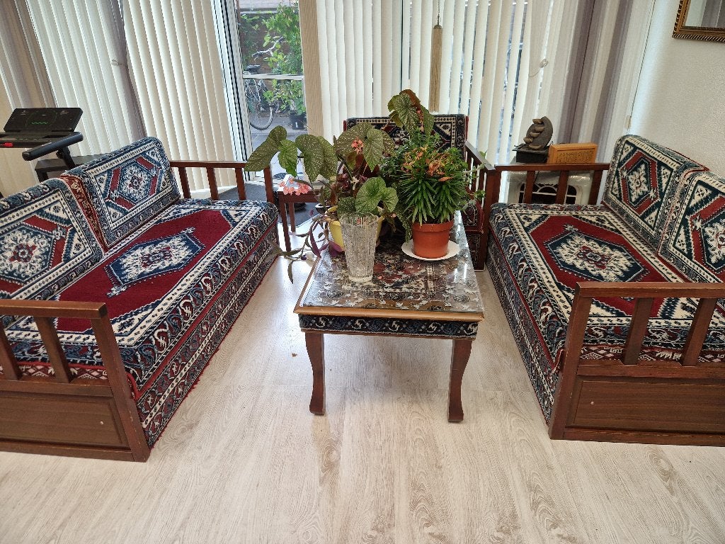 Otoman zit bank set met, Ophalen, Gebruikt, 150 tot 200 cm, 75 tot 100 cm