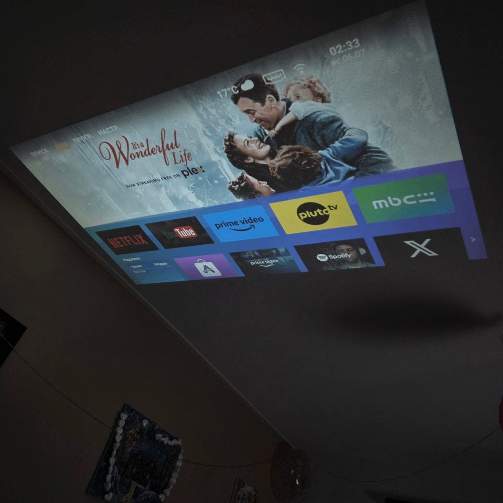 Smart TV Projector Android TV Mask Projector 600 ANSI, Ophalen of Verzenden, Zo goed als nieuw, LED