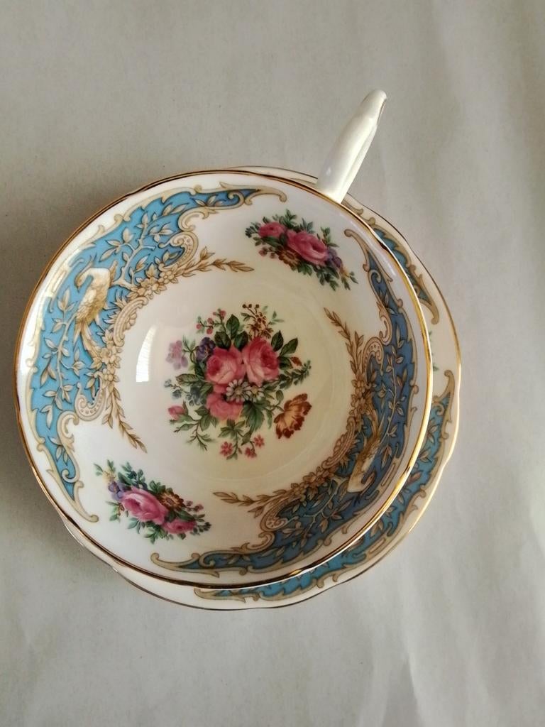 Coalport "Immortelle Blue" Kop en Schotel, Antiek en Kunst, Ophalen of Verzenden