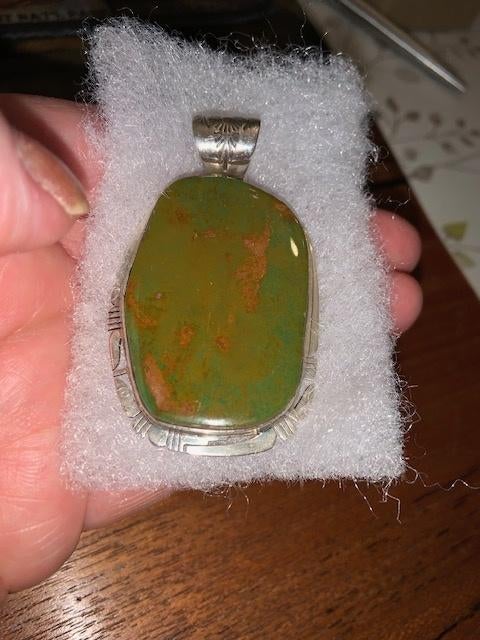 Zilveren hanger met apart groen Clear Springs Turquoise, Ophalen of Verzenden, Nieuw, Groen, Zilver