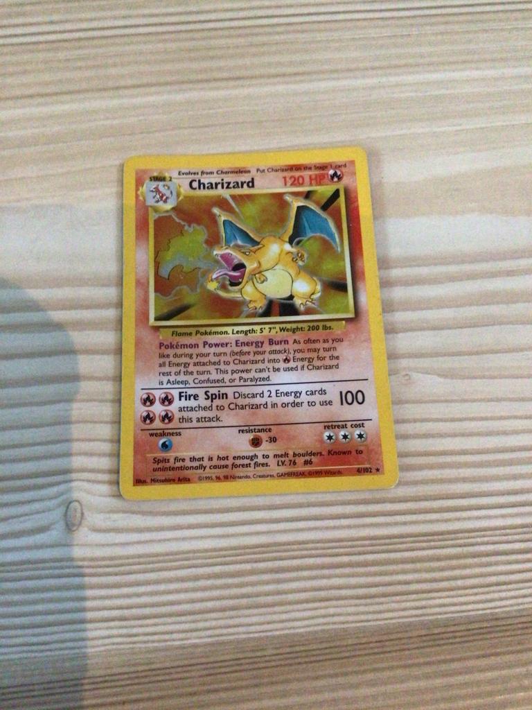 Charizard Pokémon Kaart 4/102 Base Set Holo (Engels) 1999, Ophalen of Verzenden, Gebruikt, Losse kaart, Foil