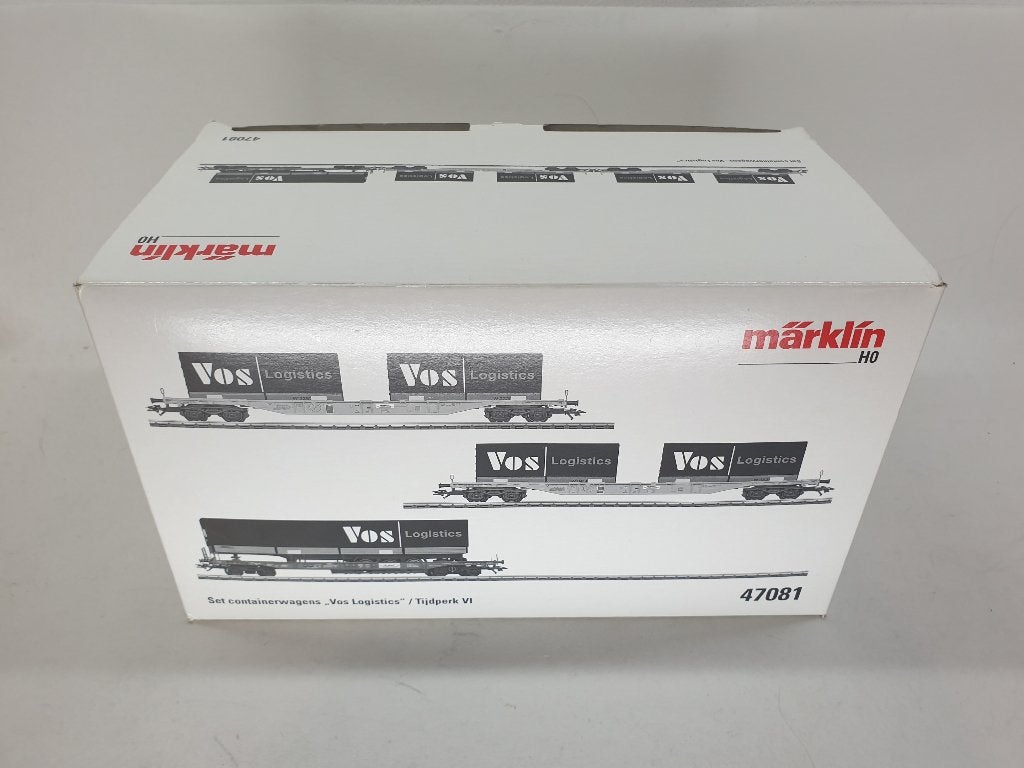 Märklin 47081 VOS LOGISTICS set, 3 containerwagons  (AC/DC), Wisselstroom, Ophalen of Verzenden, Analoog, Märklin
