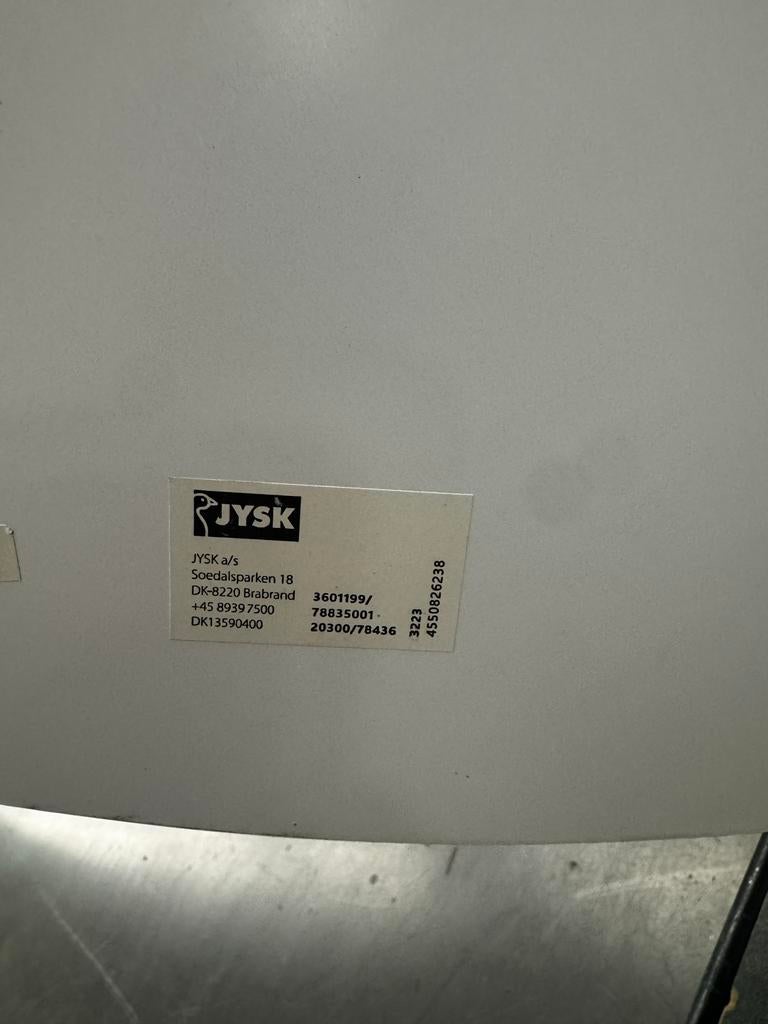 2x Ronde eettafels - JYSK - Wit, Huis en Inrichting, Tafels | Eettafels, Ophalen, Gebruikt, 50 tot 100 cm, 100 tot 150 cm