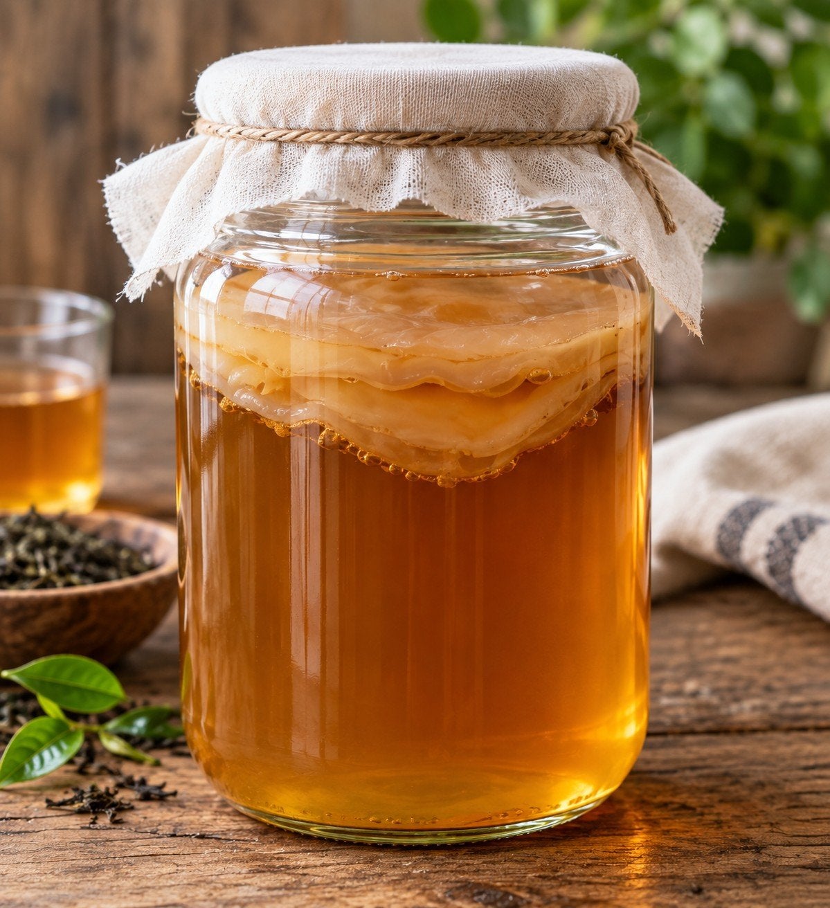Gezonde kombucha scoby met startervloeistof, Ophalen of Verzenden