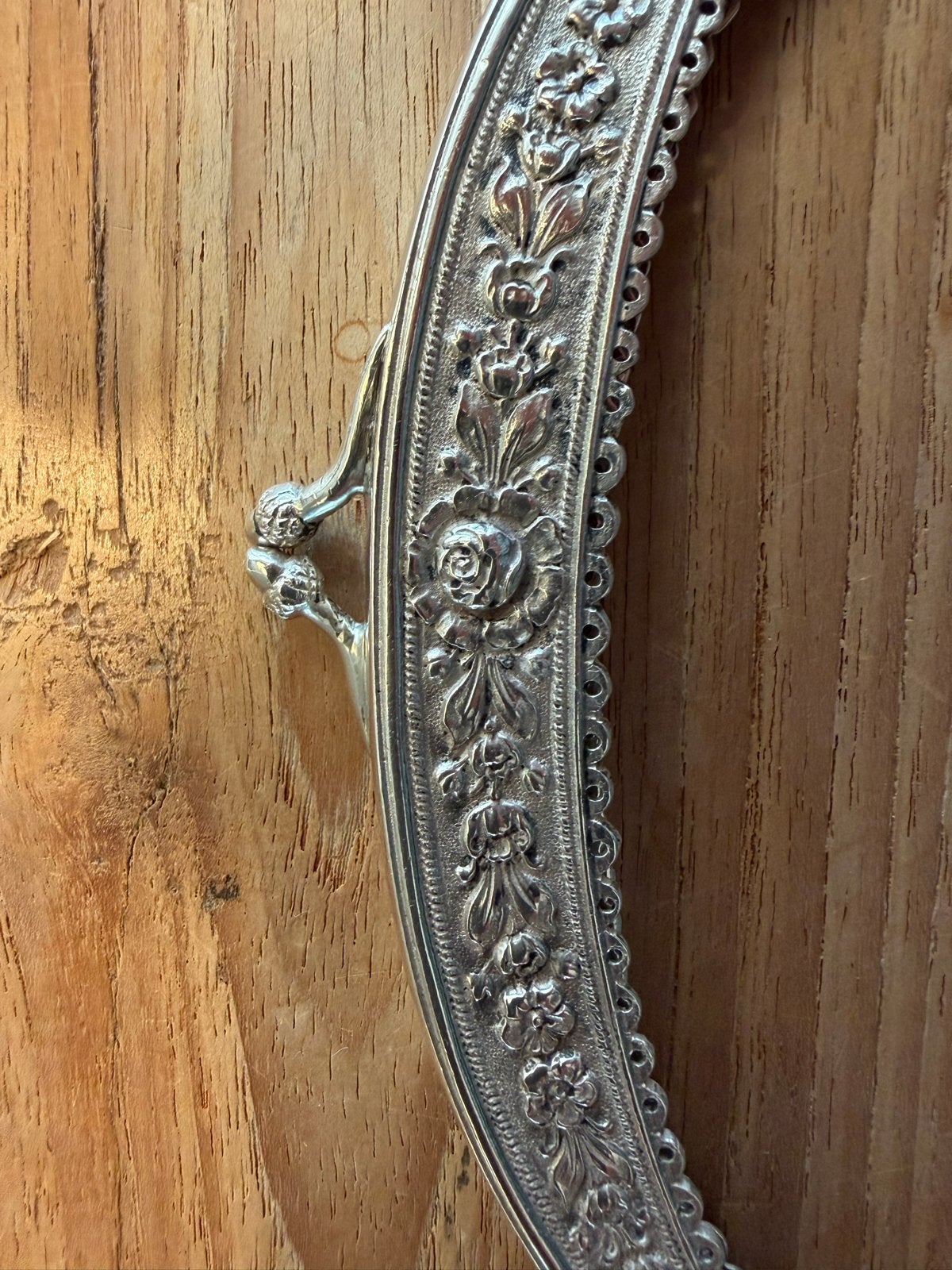 Antieke Zilveren Tasbeugel met Jasseron, gekeurd 1917, Antiek en Kunst, Ophalen of Verzenden, Zilver