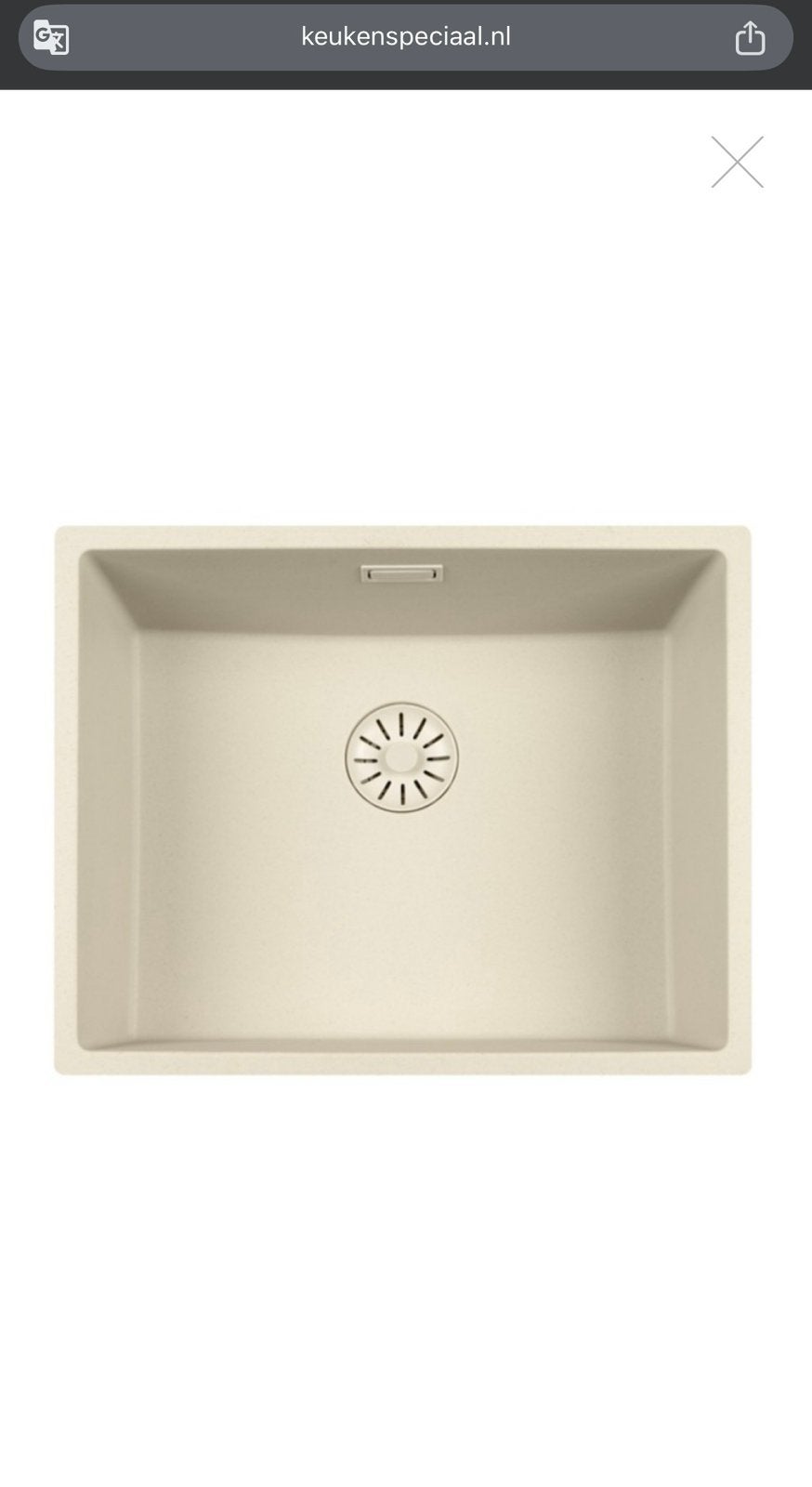 NIEUW!! Lorreine Spoelbak Plug-in Cream 50x40, Huis en Inrichting, Keuken | Keukenbenodigdheden, Overige typen, Nieuw, Steen/keramiek
