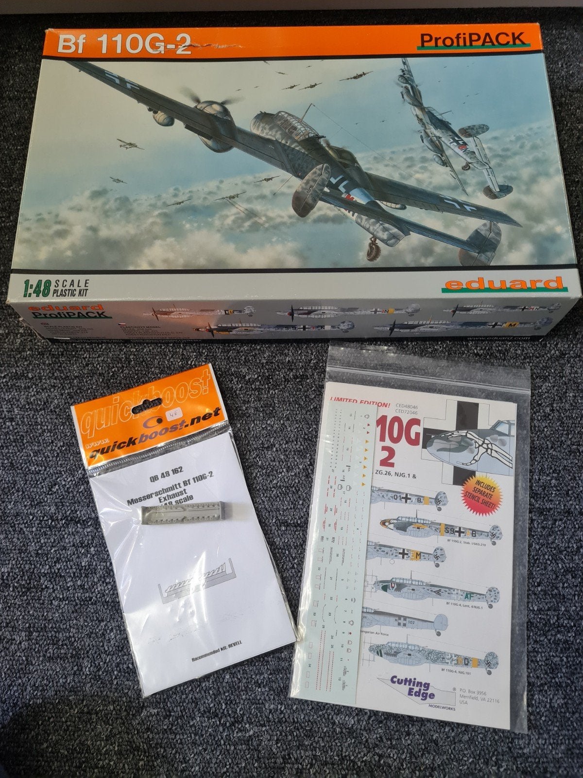 Eduard ProfiPACK Bf 110G-2 1:48 + decals + Quickboost, Overige merken, Nieuw, Ophalen of Verzenden, Groter dan 1:72