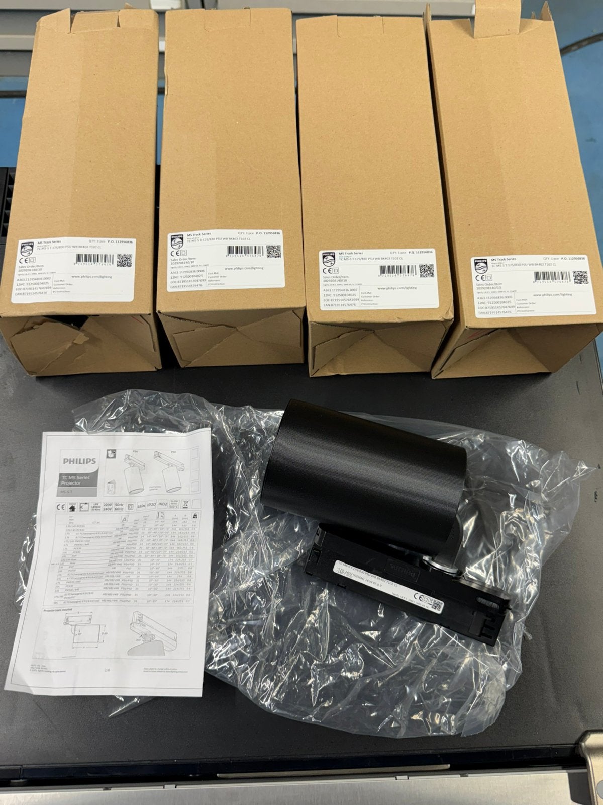 4x Philips LED Railspot Zwart 14W – Winkelverlichting, Ophalen of Verzenden, Zo goed als nieuw