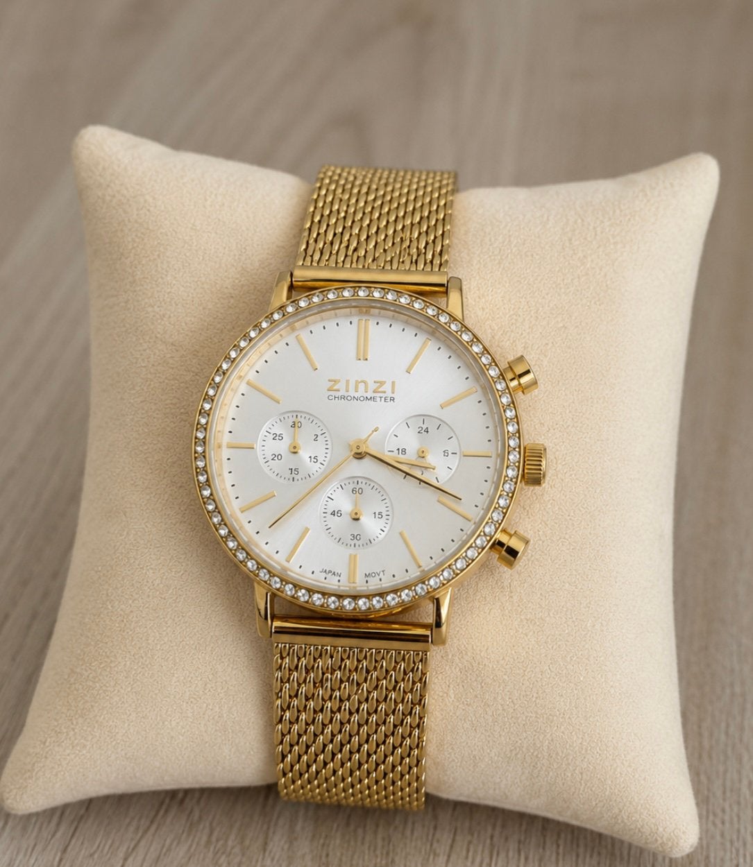 Zinzi Chronometer goudkleurig horloge, Overige merken, Overige materialen, Gebruikt, Polshorloge