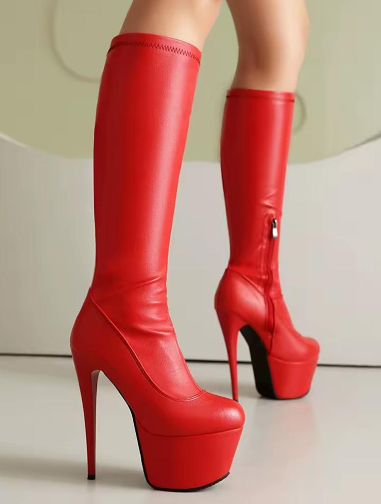 Supermooie Leren Knielaarzen, tm 45!, Kleding | Dames, Schoenen, Verzenden, Nieuw, Hoge laarzen