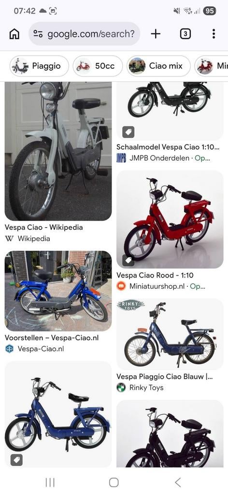 GEZOCHT  vespa ciao piaggio brommer, Ophalen, Gebruikt
