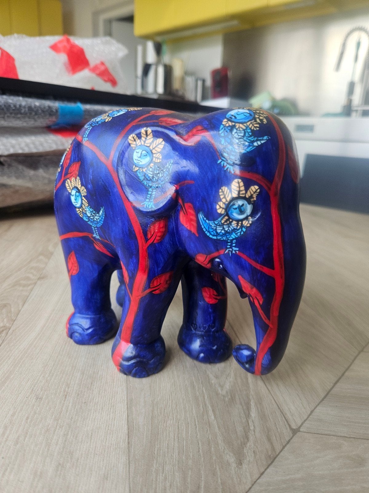 Jacques Tange olifant sculptuur, handgeschilderd, Handgemaakt, Ophalen of Verzenden, Zoogdier, 20 - 50 cm